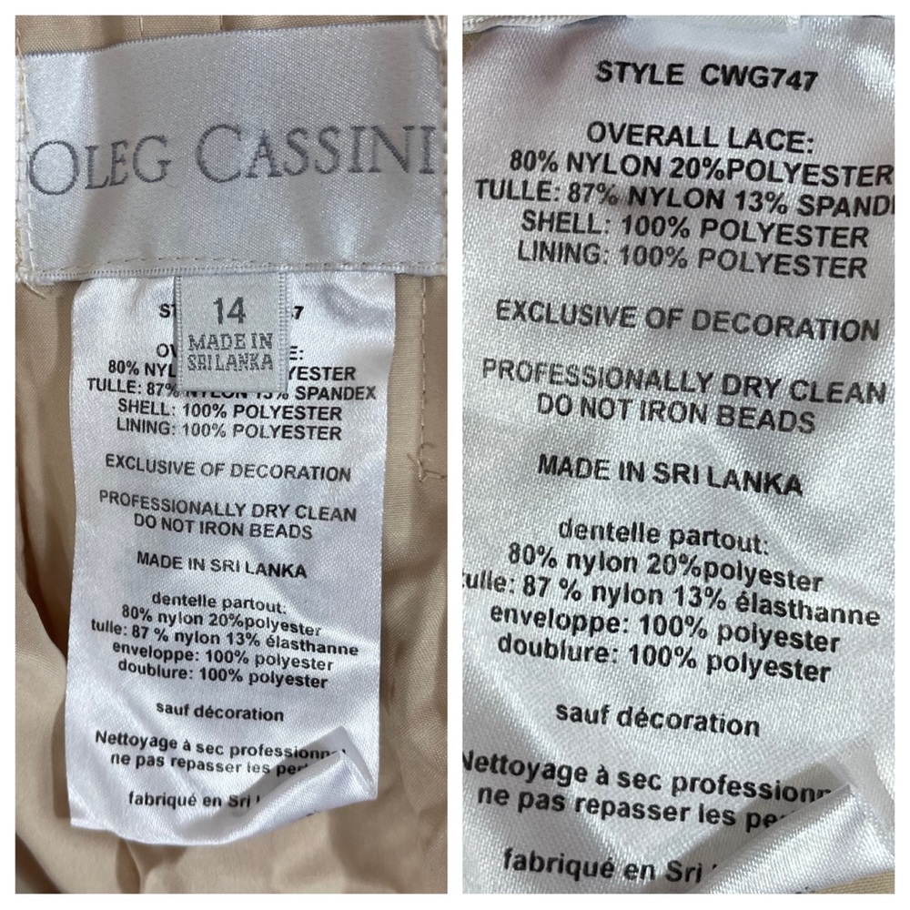 oleg cassini lace trumpet wedding dress - Picture 16 of 16